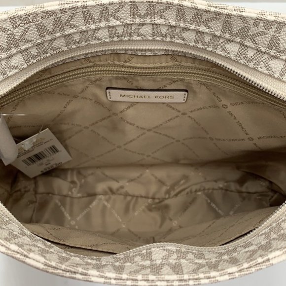 Michael Kors Jet Set Travel Large Messenger Crossbody Bag Light Cream Multi - Picture 13 of 16
